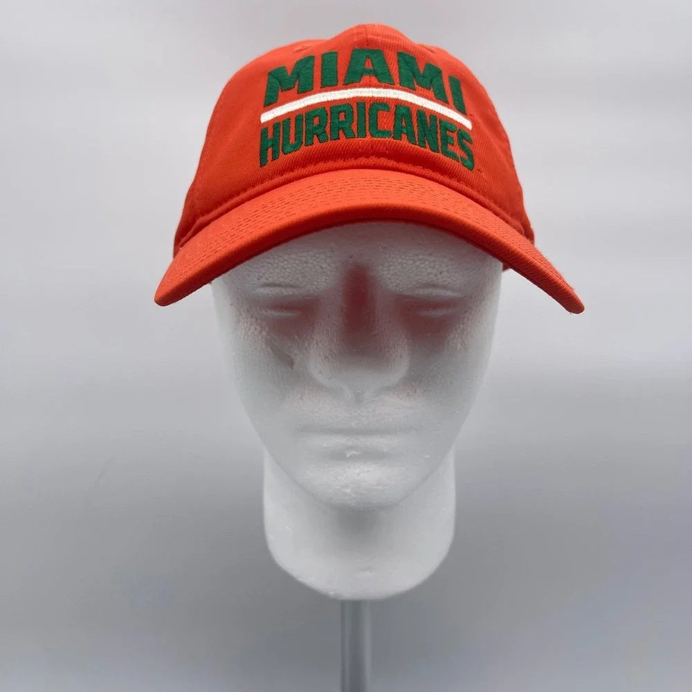 Adidas‎ EW35Z OSFA Cap Orange Miami Hurricanes Adjustable Strapback Sideline Hat